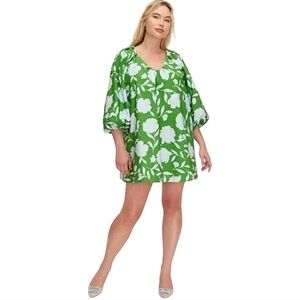 Kate Spade X Target Poplin Dress Long Sleeve Mini Rose Floral Green Blue 3X